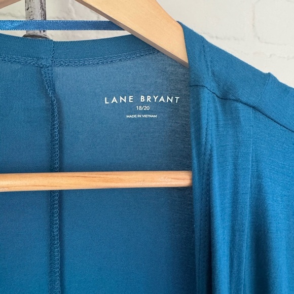 Lane Bryant cardigan green Blue teal Draped NEW 18 20 size stretch long sleeve - Picture 4 of 4